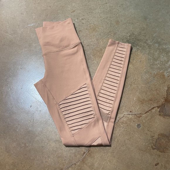 Like New Alo Yoga High Waist Henna & Henna Glossy Moto Leggings - Picture 10 of 13